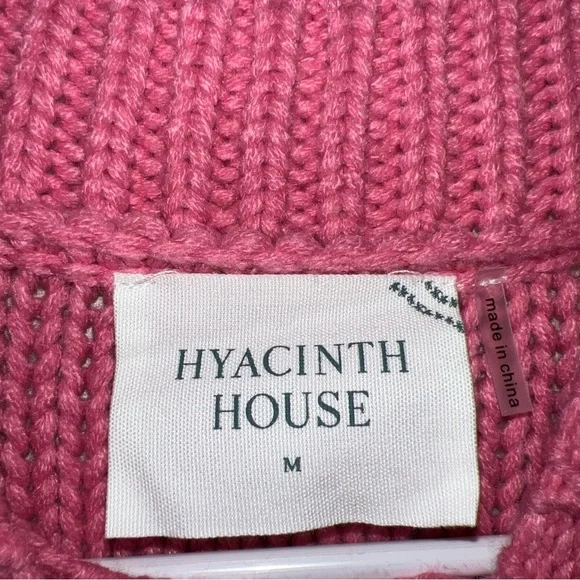 NEW Hyacinth House TUCKERNUCK Punchy Pink Pom Pom Lainey Sweater Women's Medium - Picture 10 of 10